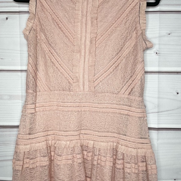 Julia Jordan Dusty Rose Lace Ruffle Sleeveless Dress Size 8 - Picture 5 of 8